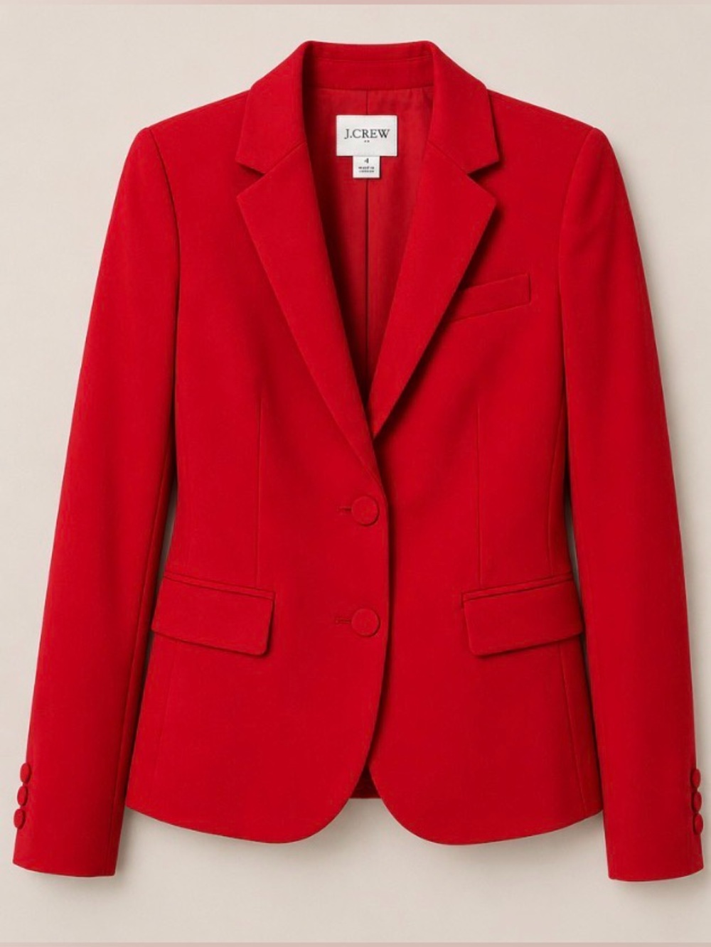 J.Crew Collection Bright Red Tailored Blazer Jacket Size 4 NEW Chic Statement
